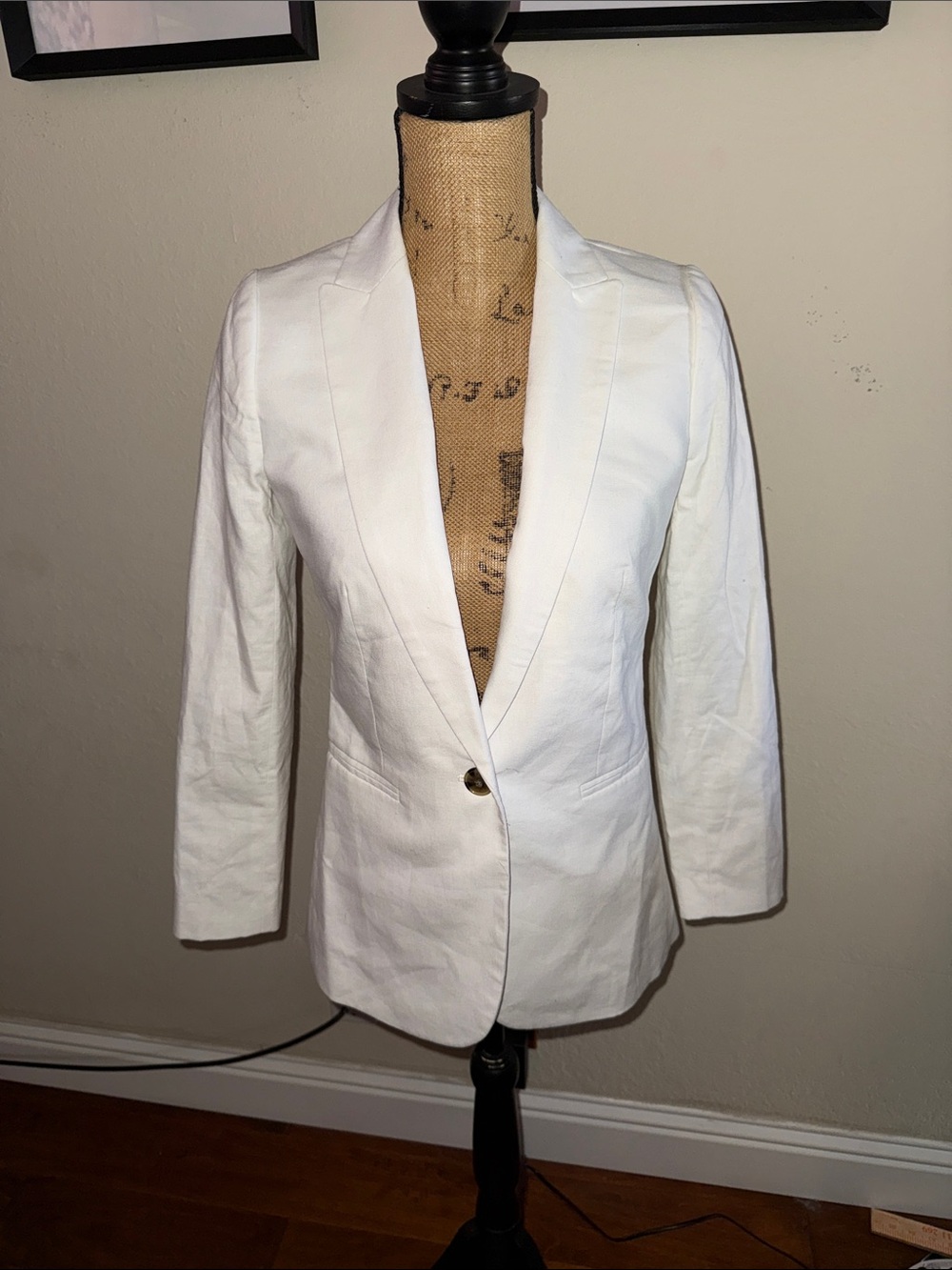 J. Crew White Single-Button Tailored Blazer